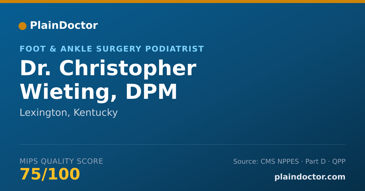 Shareable card for Christopher Wieting, DPM - Foot & Ankle Surgery Podiatrist, Lexington, KY