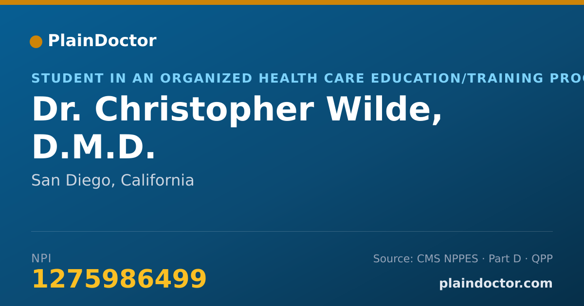 Shareable card for Christopher Wilde, D.M.D. - Dentist, San Diego, CA