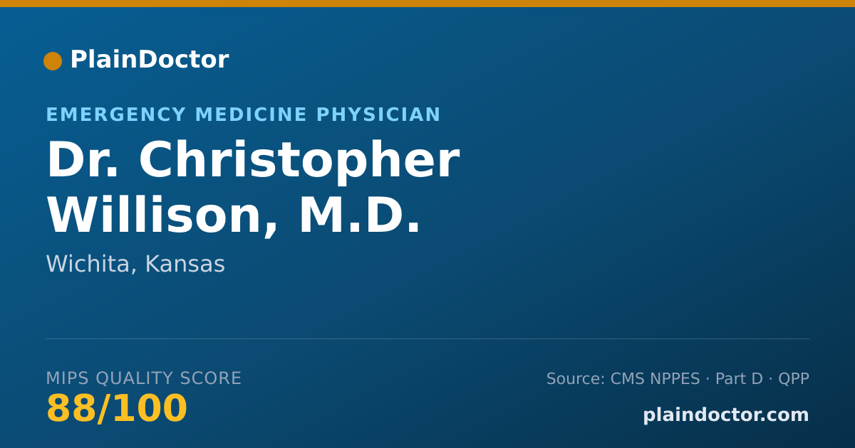 Shareable card for Christopher Willison, M.D. - Emergency Medicine Physician, Wichita, KS