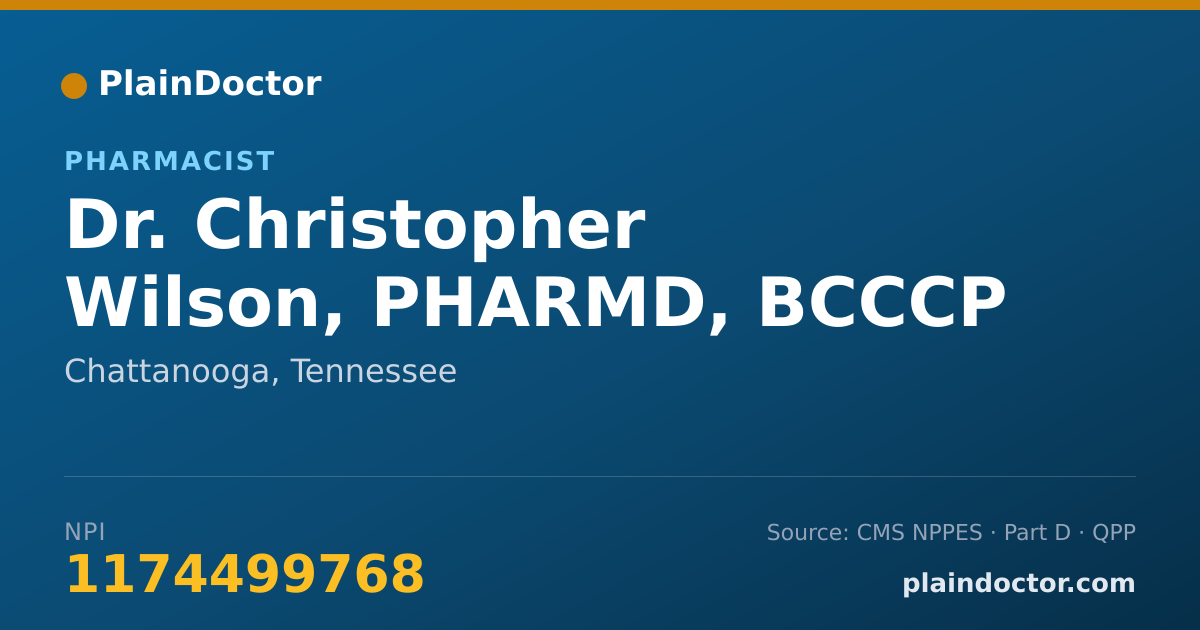 Shareable card for Christopher Wilson, PHARMD, BCCCP - Pharmacist, Chattanooga, TN