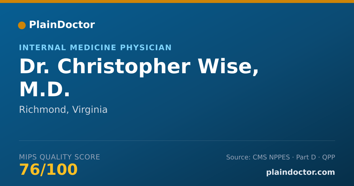 Shareable card for Christopher Wise, M.D. - Internal Medicine Physician, Richmond, VA