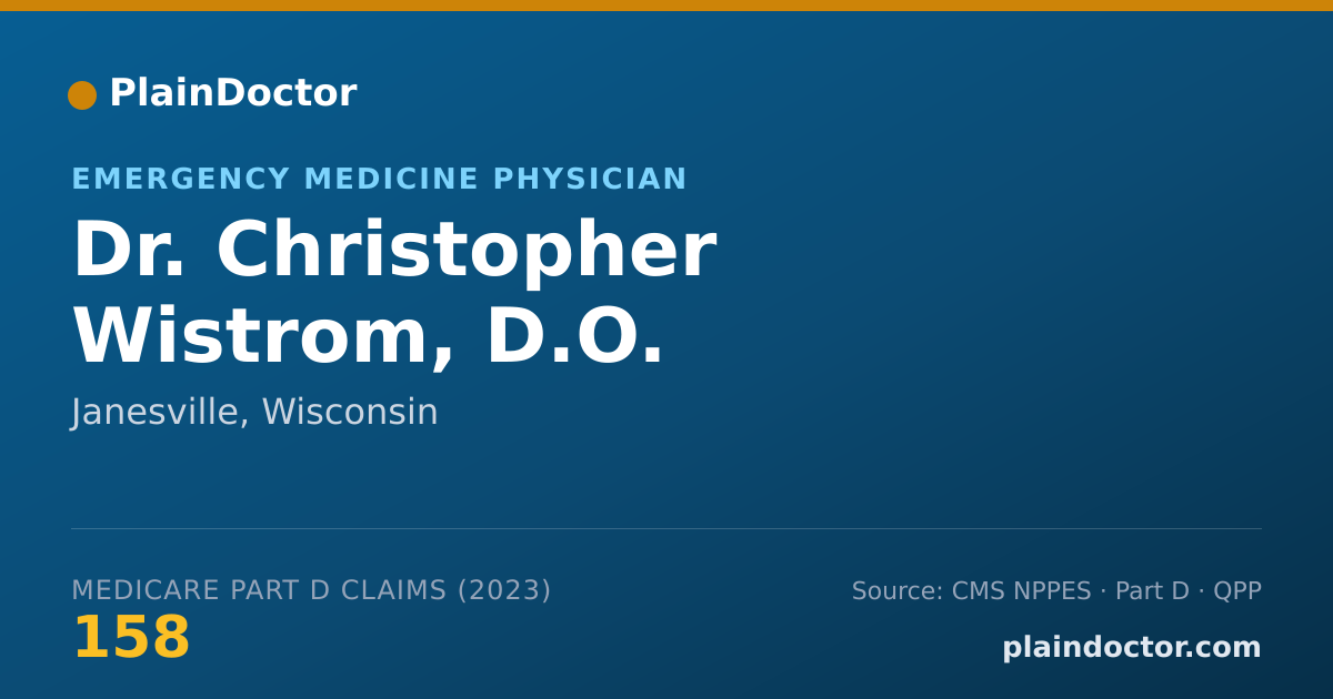 Shareable card for Christopher Wistrom, D.O. - Emergency Medicine Physician, Janesville, WI