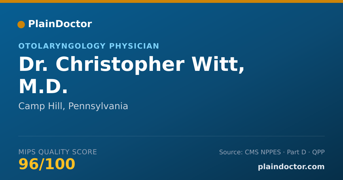 Shareable card for Christopher Witt, M.D. - Otolaryngology Physician, Camp Hill, PA