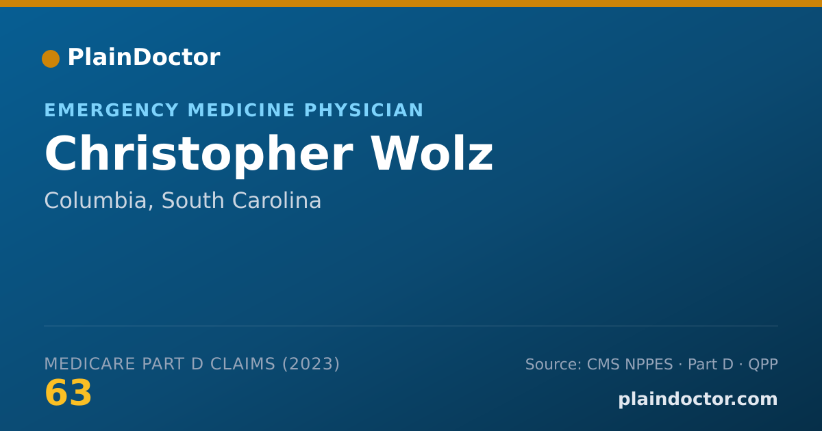 Shareable card for Christopher Wolz - Emergency Medicine Physician, Columbia, SC