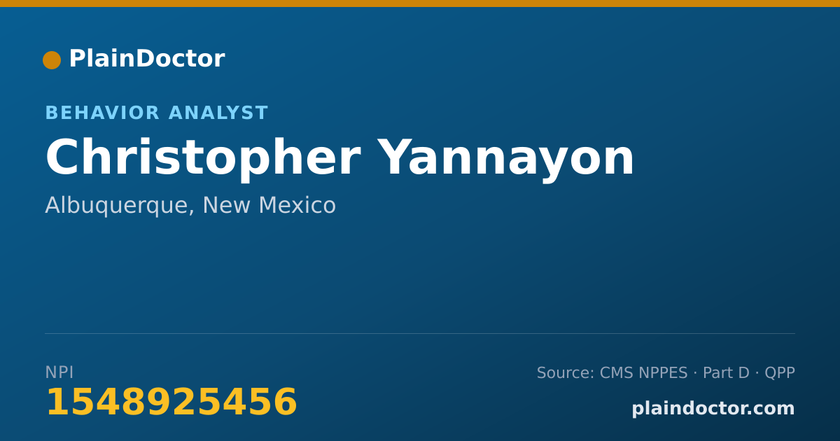 Shareable card for Christopher Yannayon - Behavior Analyst, Albuquerque, NM