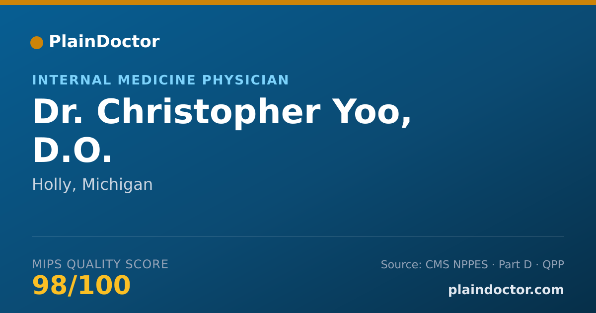 Shareable card for Christopher Yoo, D.O. - Internal Medicine Physician, Holly, MI