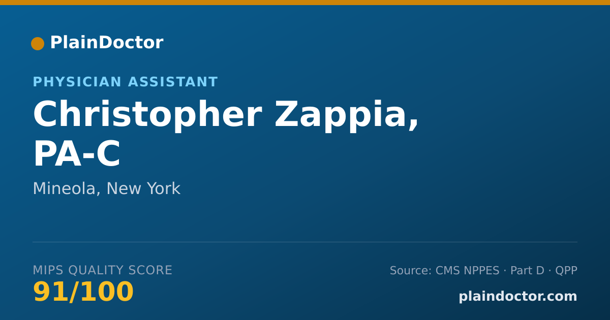 Shareable card for Christopher Zappia, PA-C - Physician Assistant, Mineola, NY