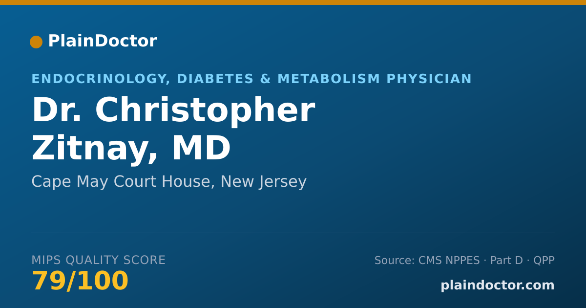 Shareable card for Christopher Zitnay, MD - Endocrinology, Diabetes & Metabolism Physician, Cape May Court House, NJ