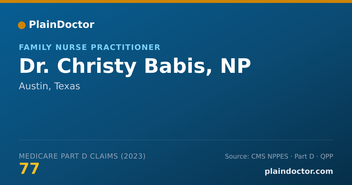 Shareable card for Christy Babis, NP - Family Nurse Practitioner, Austin, TX