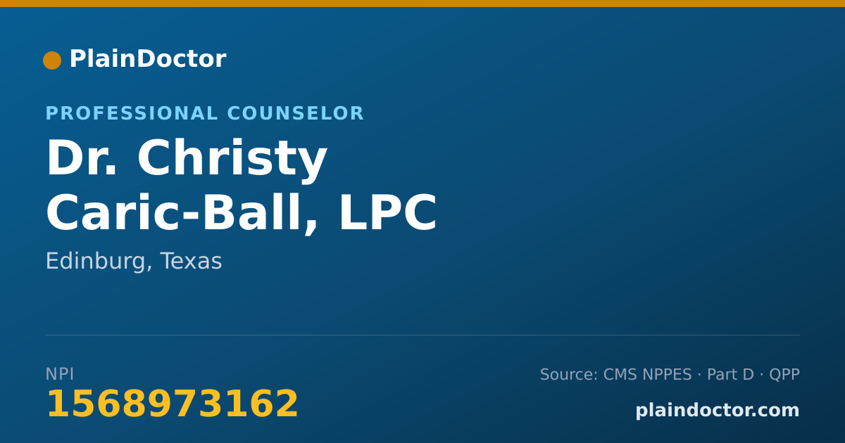 Shareable card for Christy Caric-Ball, LPC - Professional Counselor, Edinburg, TX
