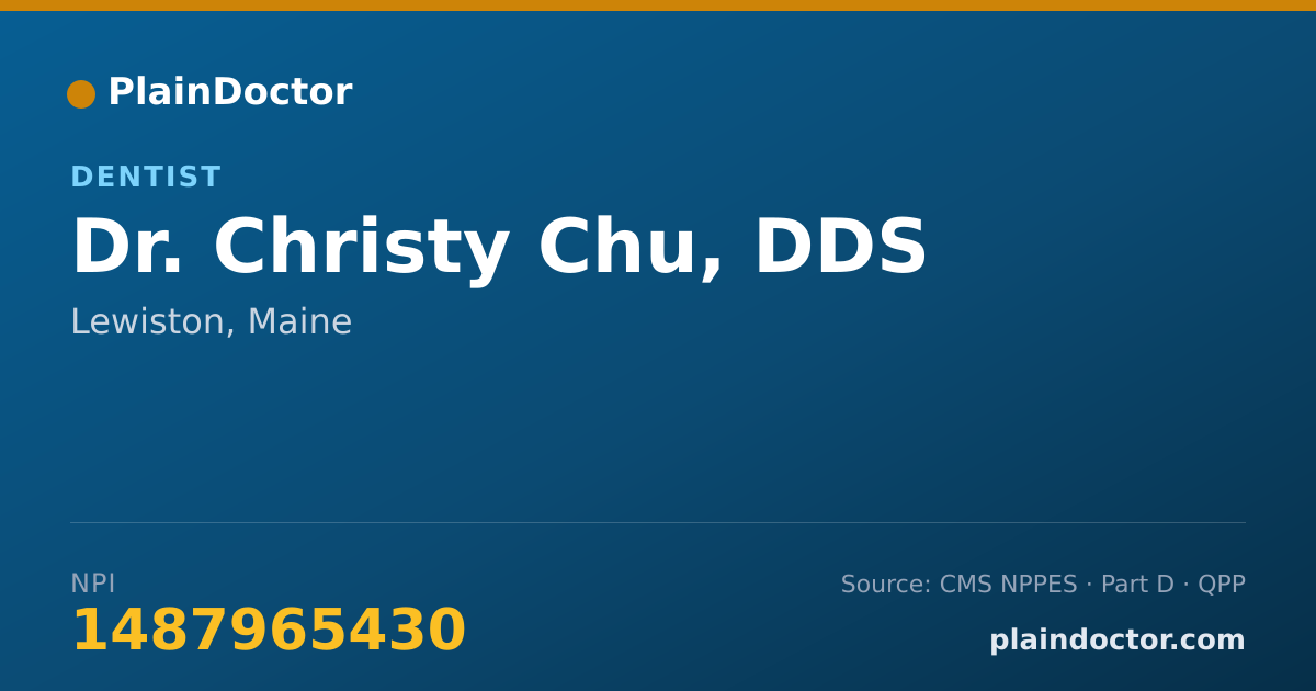 Shareable card for Christy Chu, DDS - Dentist, Lewiston, ME