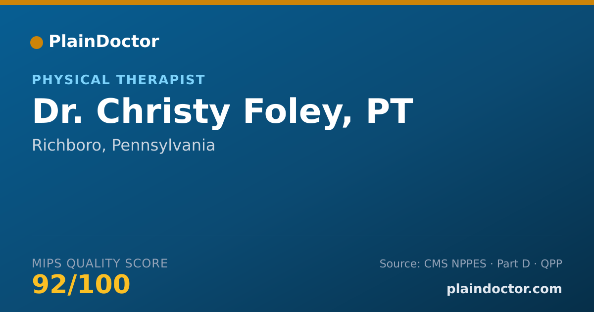 Shareable card for Christy Foley, PT - Physical Therapist, Richboro, PA