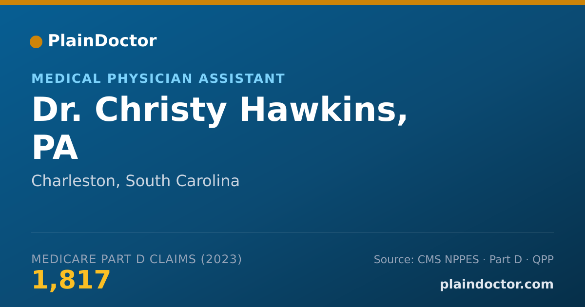 Shareable card for Christy Hawkins, PA - Medical Physician Assistant, Charleston, SC