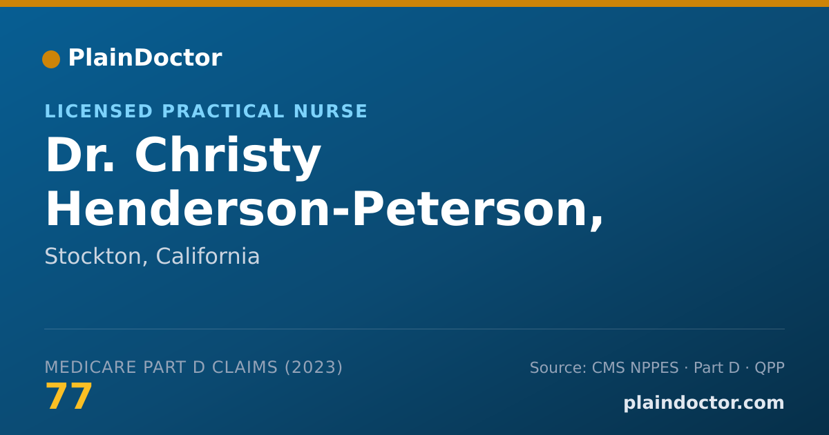 Shareable card for Christy Henderson-Peterson, N.P. - Licensed Practical Nurse, Stockton, CA