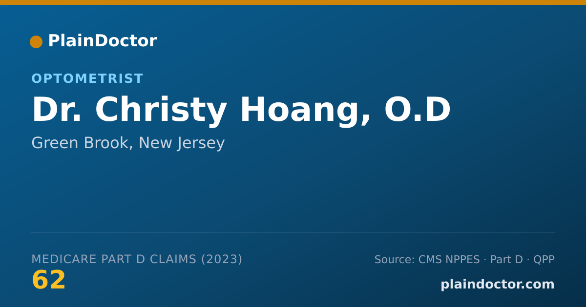 Shareable card for Christy Hoang, O.D - Optometrist, Green Brook, NJ