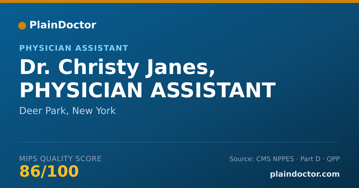 Shareable card for Christy Janes, PHYSICIAN ASSISTANT - Physician Assistant, Deer Park, NY