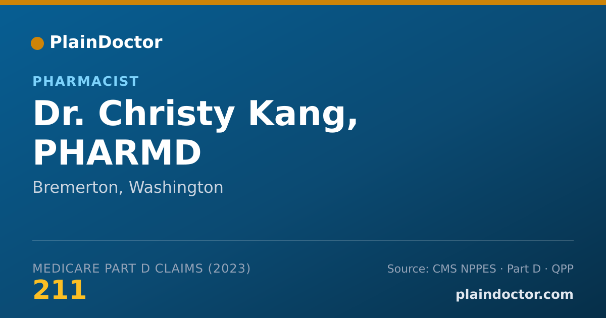 Shareable card for Christy Kang, PHARMD - Pharmacist, Bremerton, WA