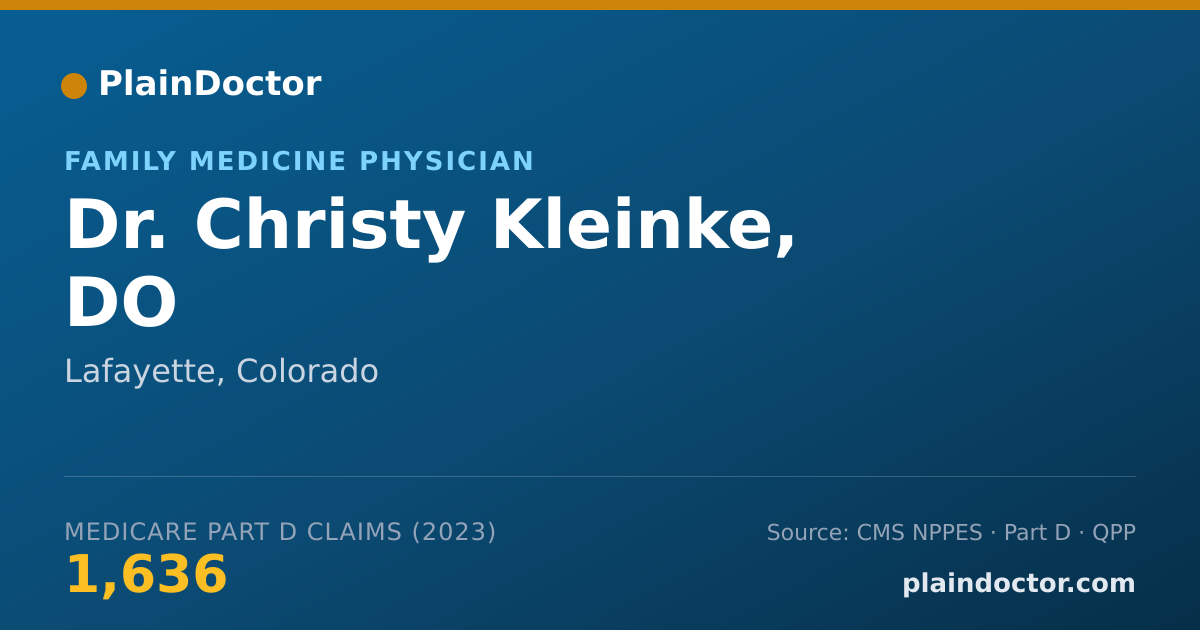 Shareable card for Christy Kleinke, DO - Family Medicine Physician, Lafayette, CO