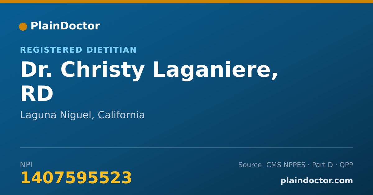 Shareable card for Christy Laganiere, RD - Registered Dietitian, Laguna Niguel, CA