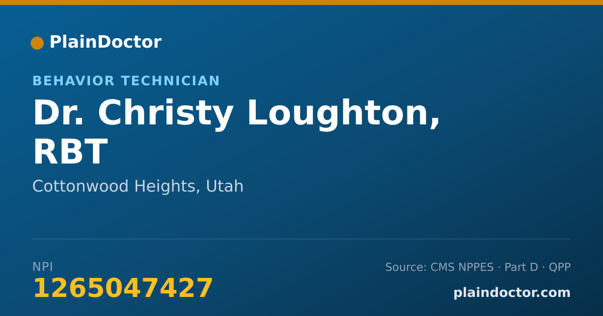 Shareable card for Christy Loughton, RBT - Behavior Technician, Cottonwood Heights, UT