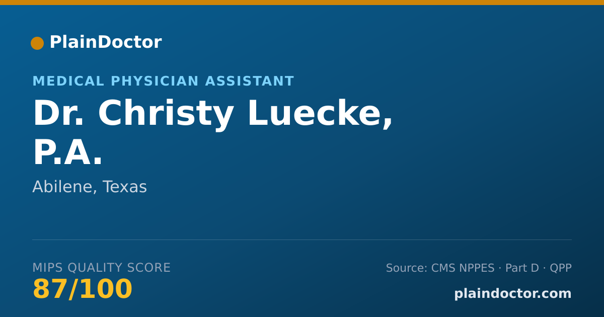 Shareable card for Christy Luecke, P.A. - Medical Physician Assistant, Abilene, TX