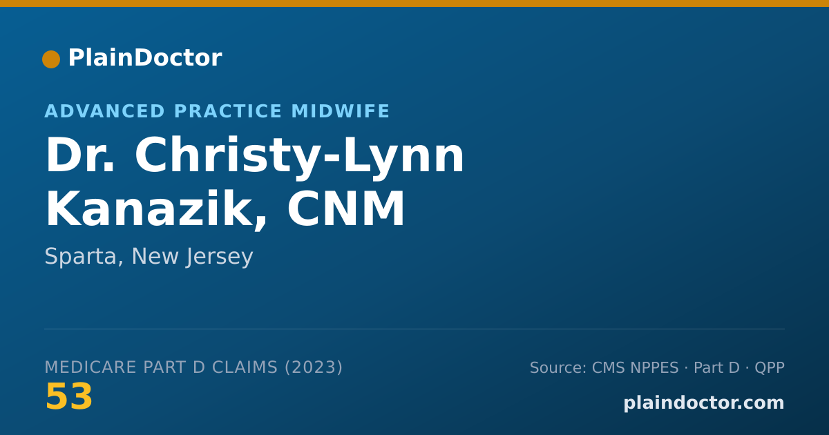 Shareable card for Christy-Lynn Kanazik, CNM - Advanced Practice Midwife, Sparta, NJ