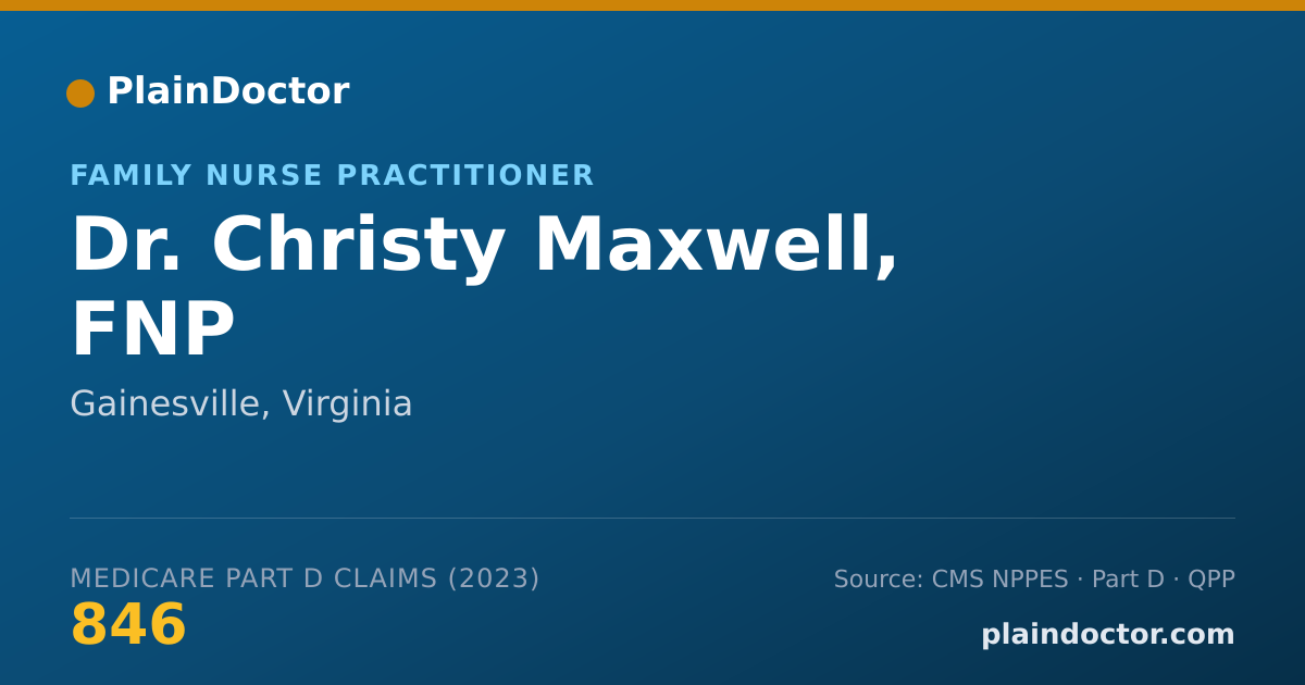 Shareable card for Christy Maxwell, FNP - Family Nurse Practitioner, Gainesville, VA