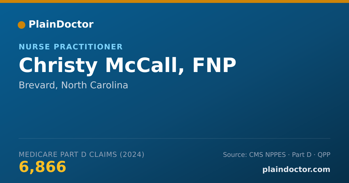 Shareable card for Christy McCall, FNP - Nurse Practitioner, Brevard, NC