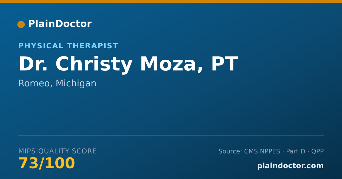 Shareable card for Christy Moza, PT - Physical Therapist, Romeo, MI