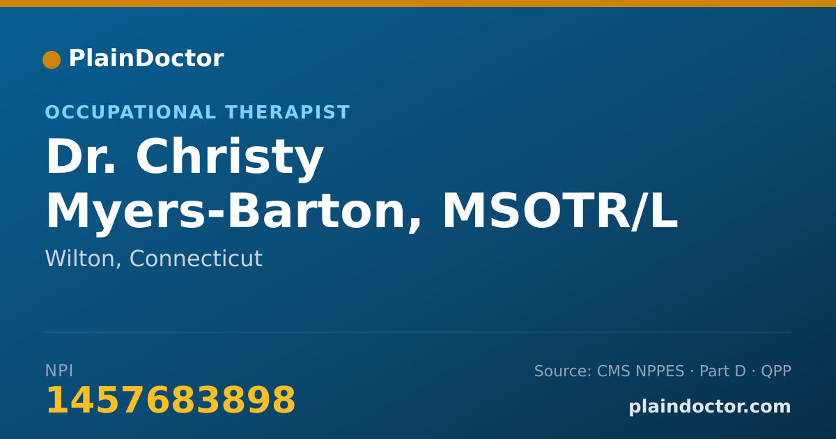 Shareable card for Christy Myers-Barton, MSOTR/L - Occupational Therapist, Wilton, CT
