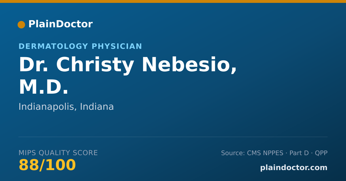 Shareable card for Christy Nebesio, M.D. - Dermatology Physician, Indianapolis, IN