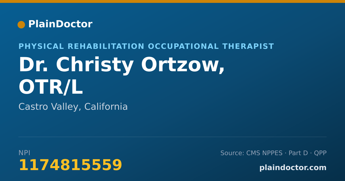 Shareable card for Christy Ortzow, OTR/L - Physical Rehabilitation Occupational Therapist, Castro Valley, CA