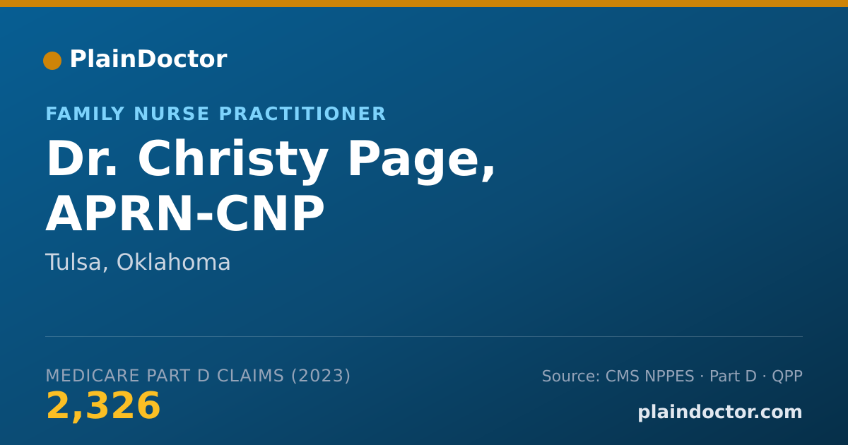 Shareable card for Christy Page, APRN-CNP - Family Nurse Practitioner, Tulsa, OK