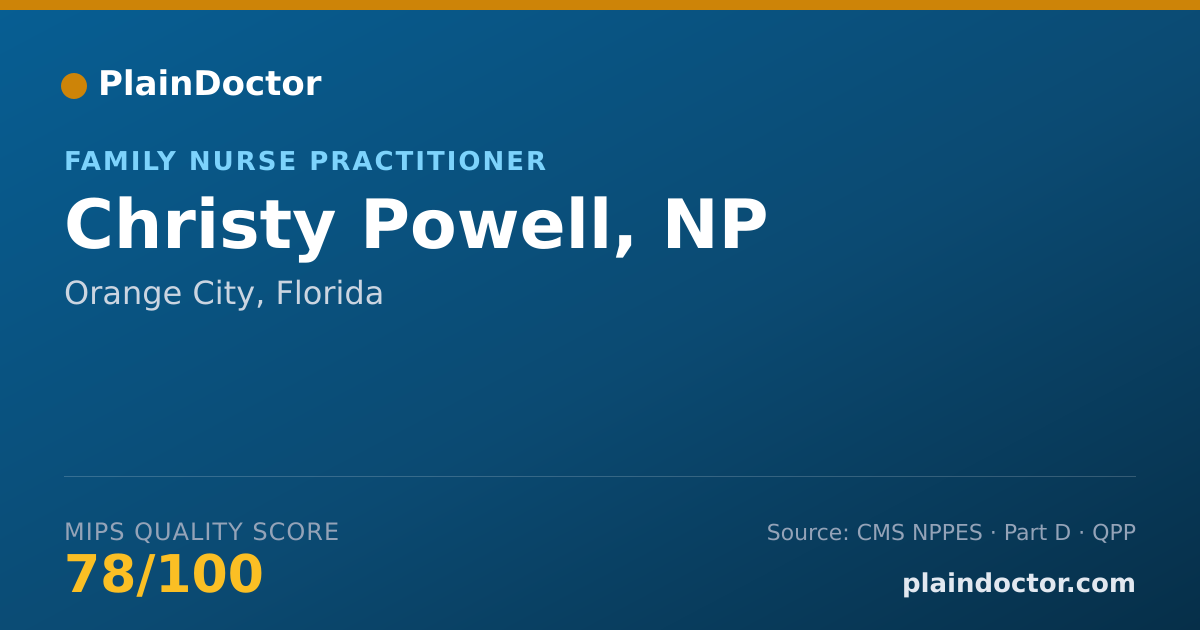 Shareable card for Christy Powell, NP - Family Nurse Practitioner, Orange City, FL