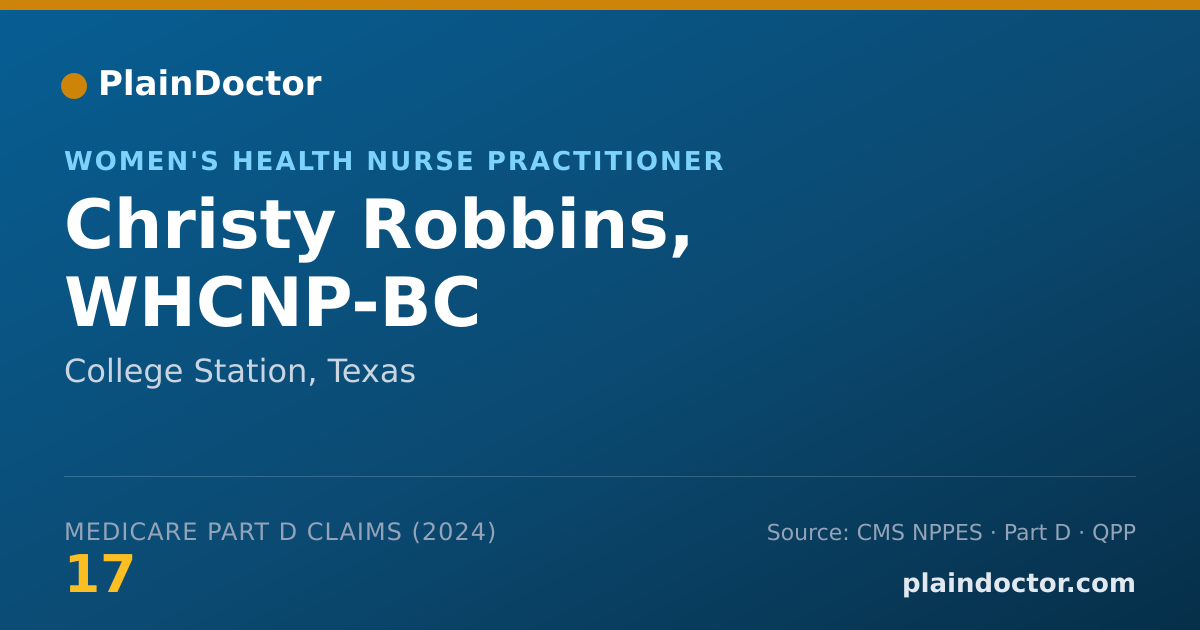Shareable card for Christy Robbins, WHCNP-BC - Women's Health Nurse Practitioner, College Station, TX