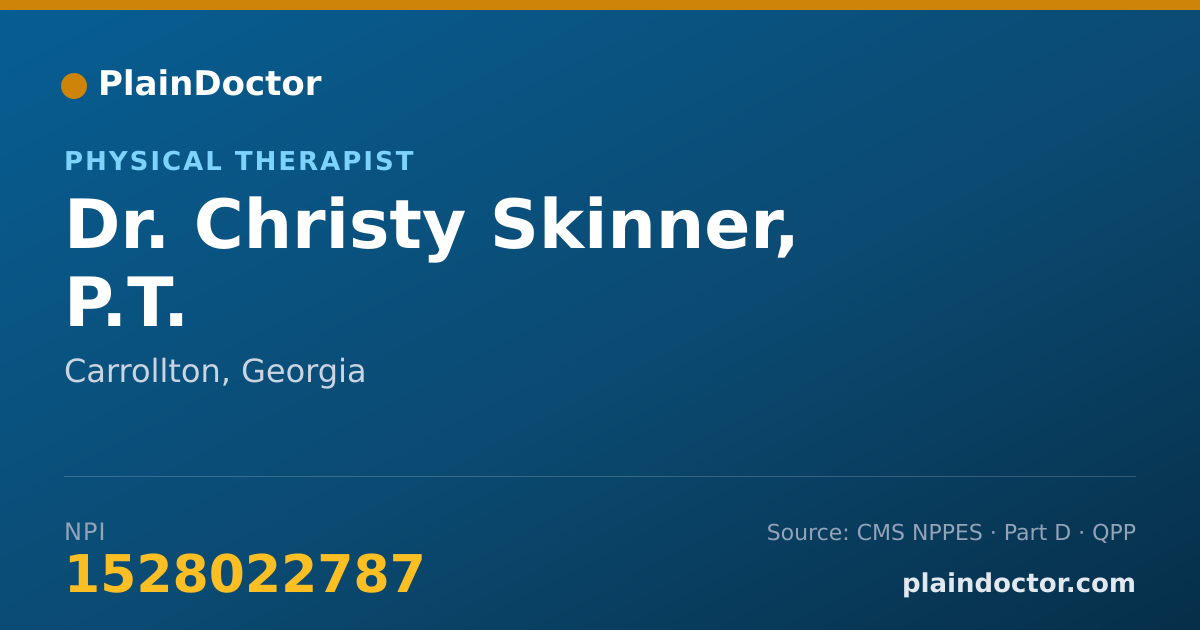 Shareable card for Christy Skinner, P.T. - Physical Therapist, Carrollton, GA