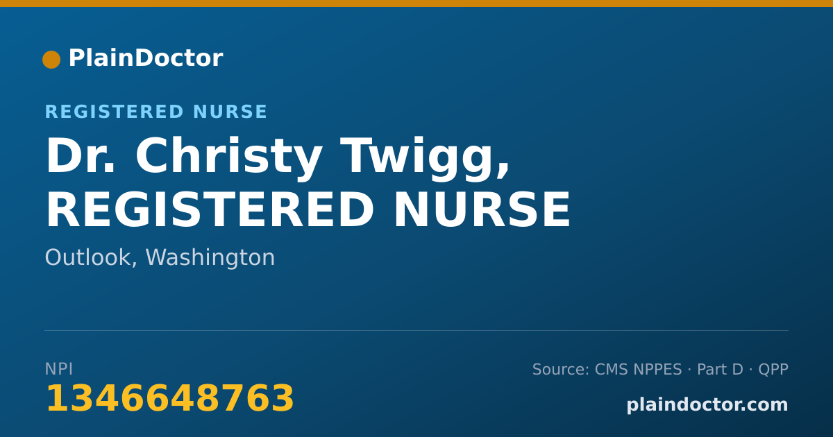 Shareable card for Christy Twigg, REGISTERED NURSE - Registered Nurse, Outlook, WA