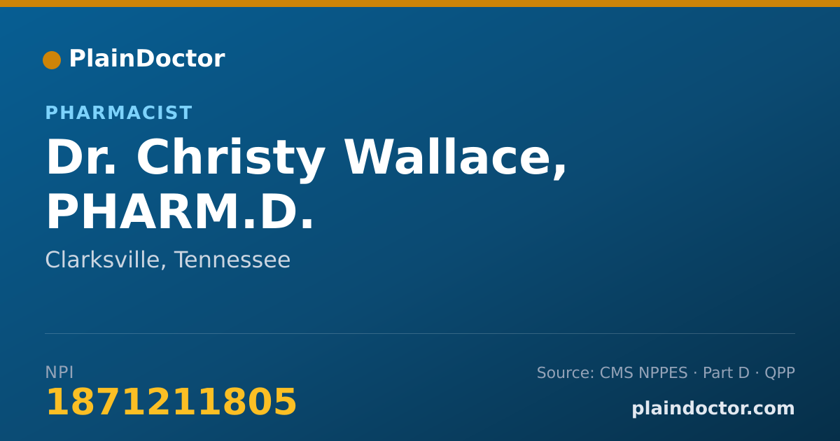 Shareable card for Christy Wallace, PHARM.D. - Pharmacist, Clarksville, TN