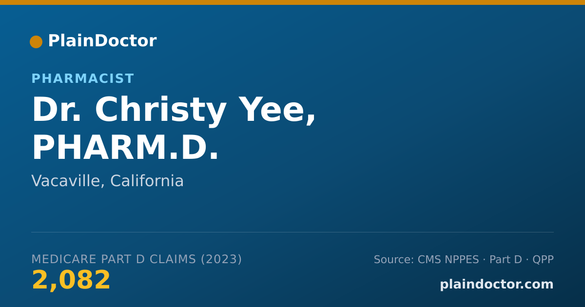 Shareable card for Christy Yee, PHARM.D. - Pharmacist, Vacaville, CA