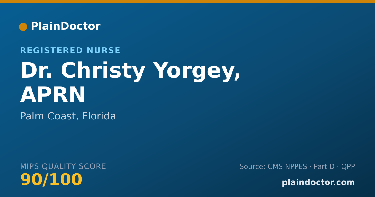 Shareable card for Christy Yorgey, APRN - Registered Nurse, Palm Coast, FL