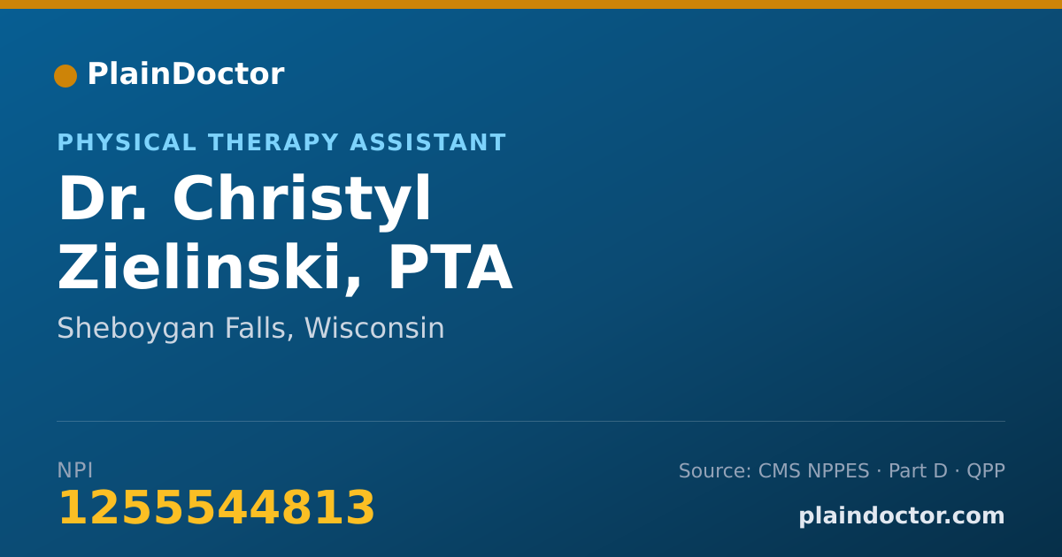 Shareable card for Christyl Zielinski, PTA - Physical Therapy Assistant, Sheboygan Falls, WI