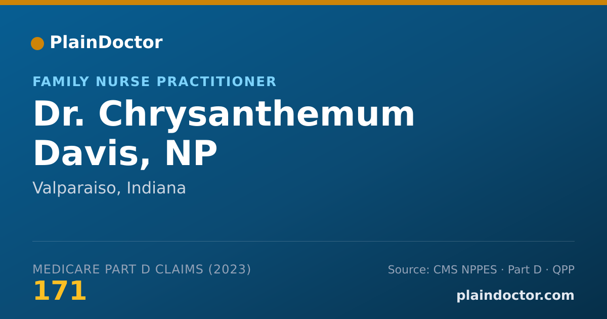 Shareable card for Chrysanthemum Davis, NP - Family Nurse Practitioner, Valparaiso, IN