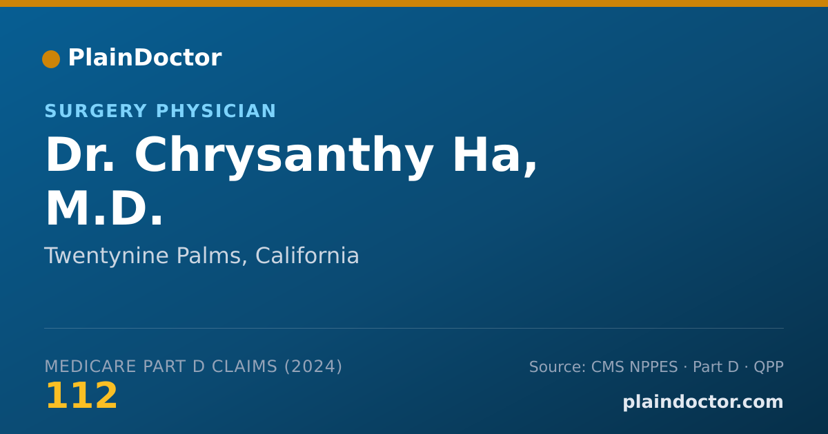 Shareable card for Chrysanthy Ha, M.D. - Surgery Physician, Twentynine Palms, CA