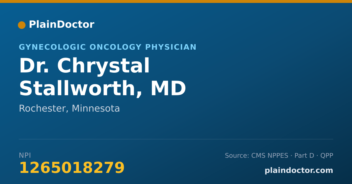 Shareable card for Chrystal Stallworth, MD - Gynecologic Oncology Physician, Rochester, MN