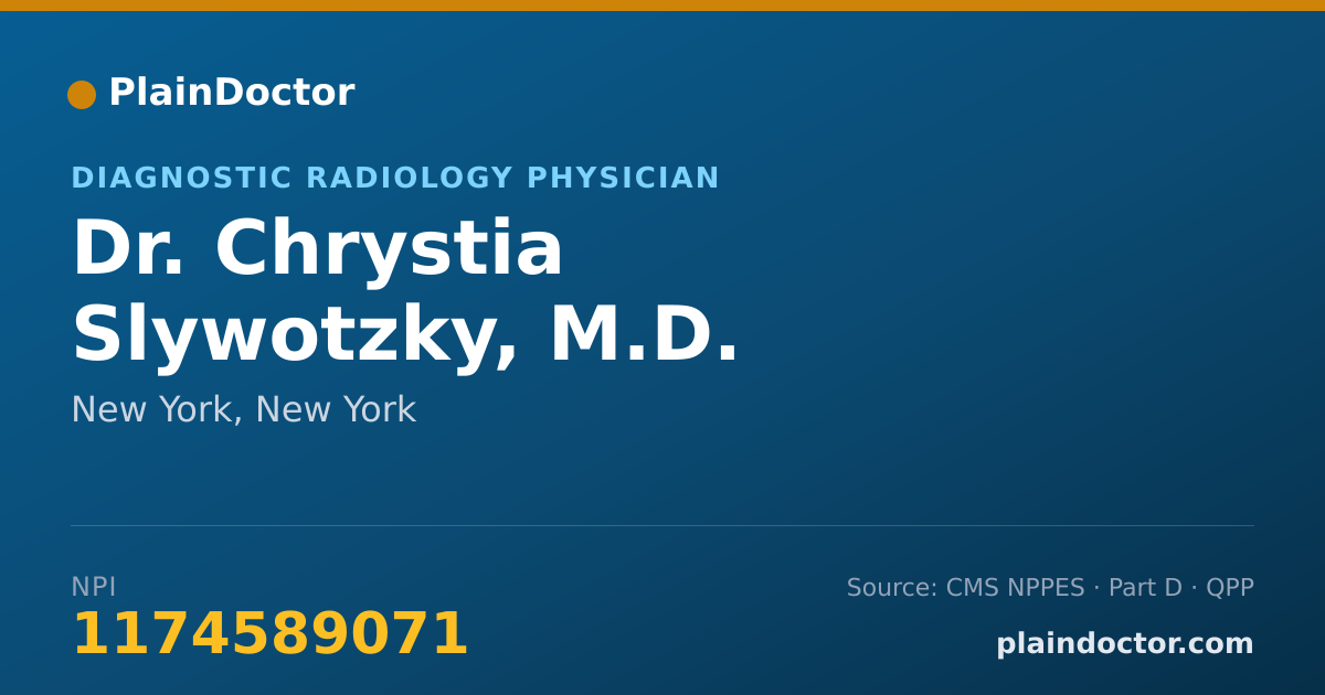 Shareable card for Chrystia Slywotzky, M.D. - Diagnostic Radiology Physician, New York, NY