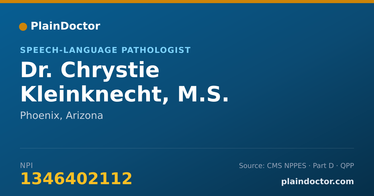 Shareable card for Chrystie Kleinknecht, M.S. - Speech-Language Pathologist, Phoenix, AZ