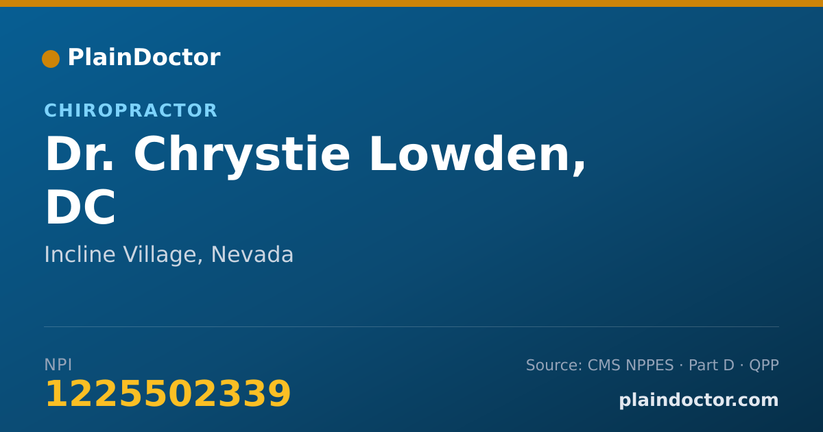 Shareable card for Chrystie Lowden, DC - Chiropractor, Incline Village, NV
