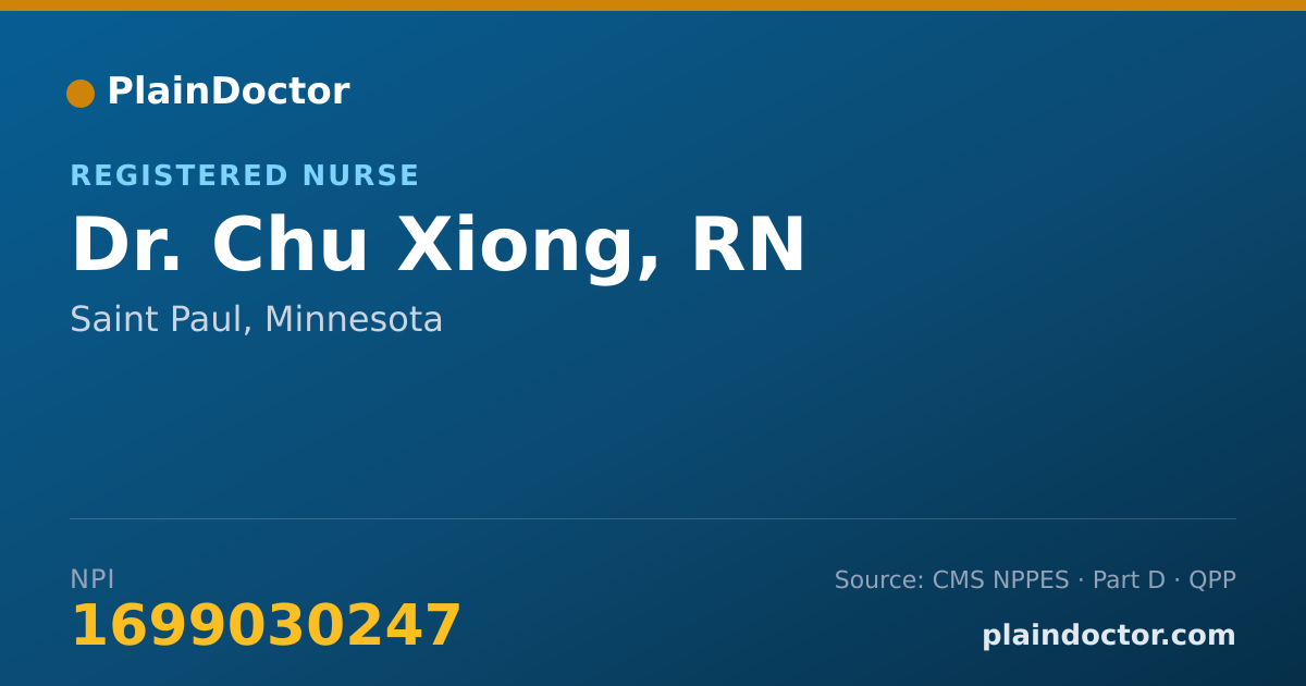 Shareable card for Chu Xiong, RN - Registered Nurse, Saint Paul, MN
