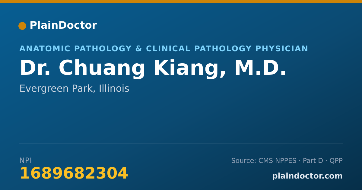 Shareable card for Chuang Kiang, M.D. - Anatomic Pathology & Clinical Pathology Physician, Evergreen Park, IL