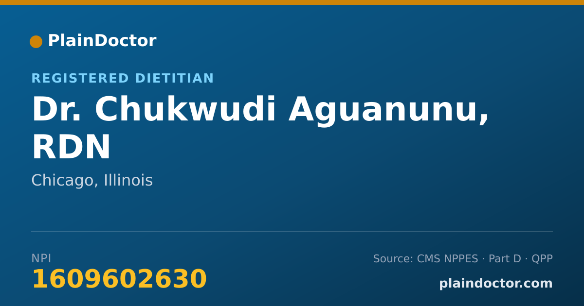 Shareable card for Chukwudi Aguanunu, RDN - Registered Dietitian, Chicago, IL